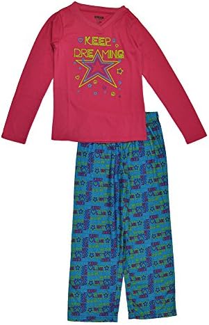 Sugar Sweet Couture Big Girls Pink & Multi Color Star Print 2pc Pajama Pant Set (14/16)