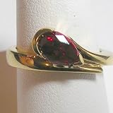 14K Yellow Gold Created Ruby Ring