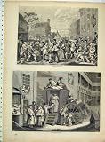 ANTIQUE PRINT STREET SCENE MARCH FINCHLEY COUNTRY INN