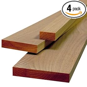 Nucasa O1X3-8 S4S 1-by-3 Flat Stock Lumber, Unfinished Red Oak, Surface Dimensions 3/4-by-2-1/2-by-96-I... 4-pack