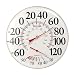12" Dial Metal Thermometer -60F to 120F and -50C to 50C. Relative Humidity Scale 30% to 90% at Bott