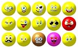 Emoji Inflatable Beach Balls - 5 Inch Fun Emoji Balls - Set of 15 with Bonus