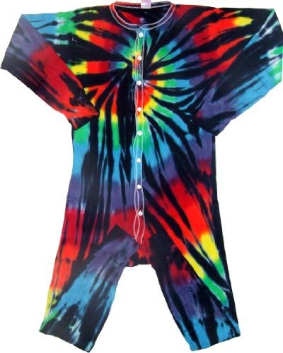 Tie Dyed Shop Stained Glass Spiral Tie Dye Union Suit