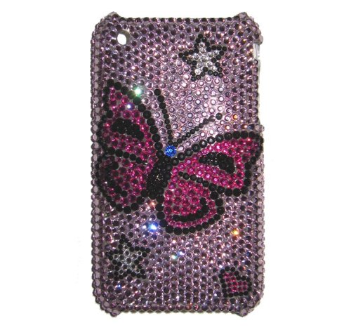 Butterfly Swarovski iPhone 3G S Bling Case – Pink