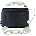 Amazon Kindle DX Hard Shell SLEEVE CASE Cover Pouch Carrying Bag with Extra Accessories Pocket-- BLACK + Whtie Amazon Kindle DX Car Charger + White Amazon Kindle DX Wall Charger + White LED Amazon Kindle DX eReader Light + White Amazon Kindle DX Date Cable + Vangoddy tm, Live*Laugh*Love wrist band!!!