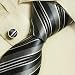 Grey striped men ties dim gray for best man gifts formalwear silk tie cufflinks set 5041