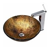 Vigo Industries VGT145 Copper Shapes Faucet Bathroom Vessel Sink, Chrome