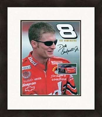 Autographed Dale Earnhardt Jr. Picture - 8x10 Racing The Dominator #8 facsimile Framed & Matted - Autographed Photos