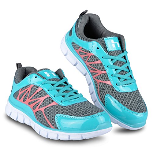 HIND Womens ROCKET Athletic Knit Mesh Running Sneaker TURQUOISE, Size 10 Apparel Accessories