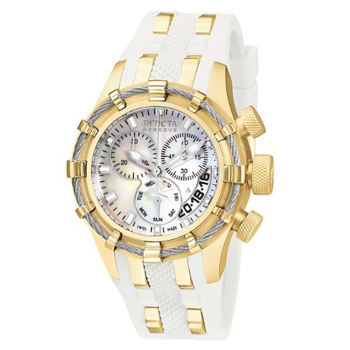Invicta Women\'s 6948 Reserve Collection Bolt Chronograph White Polyurethane Watch