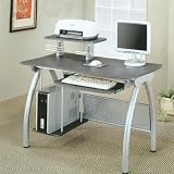 Brushed Nickel Finish Computer Workstation by Coaster