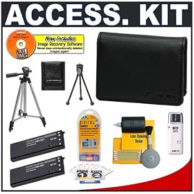Casio Exilim EX-CASE-10 Leather Case (Black) + (2) Spare NP-50 Battery Packs + Accessory... by Casio