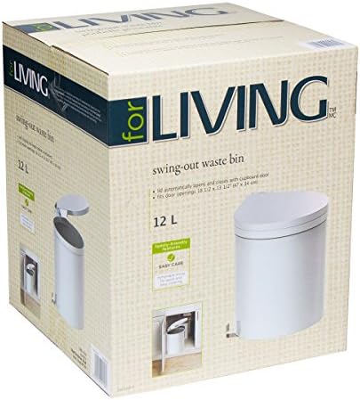 Swing Out Trash Can Waste Bin 12L Automatic Touchless Lid Opens w/ Cabinet Door