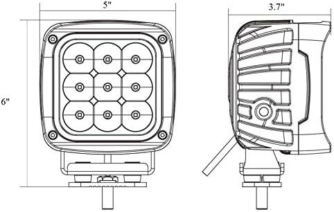 5" SQUARE CREE LED WORK LIGHT LAMP OFFROAD DRIVING SPOT BEAM 4X4 ATV Q-SERIES - Ships from CA USA