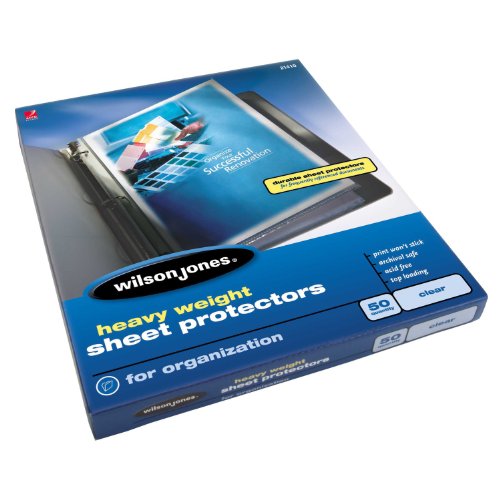 Heavy Duty Sheet Protectors 50pk 21410 Weight Top Loading Clear