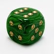 Chessex Vortex Dice 50mm d6 Green with gold pips
