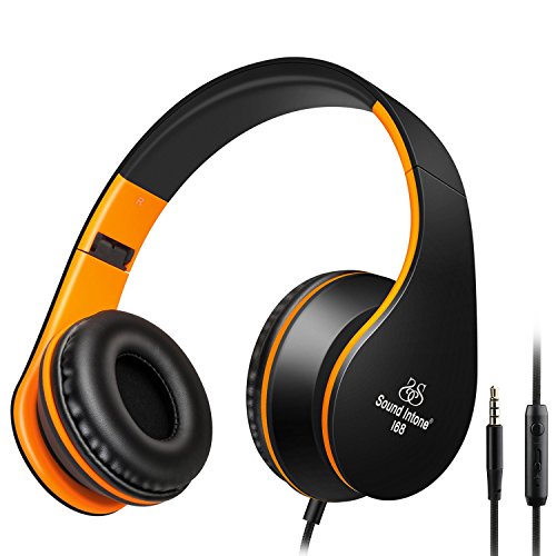 Headphones, Sound Intone Headphones with Microphone, Foldable Headset with Inline Volume Control