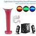 LP LED Flashlight , Multi-function Color Changeable By Sound Control Rechargeable By Usb Cable , for Concert , House Party , Outdoor Camping Trip , Entertainment Acts ，portable and Lightweight (Pink)