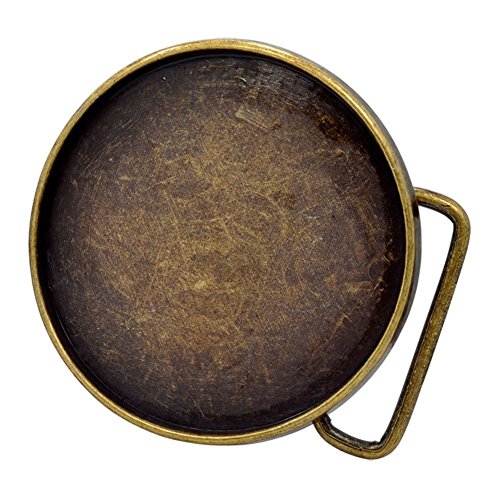 Buckle Rage Adult Unisex Craft Add Design Blank Plate Belt Buckle Circle Bronze