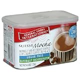 General Foods International Coffee, Sugar Free Naturally Decaffeinated Suisse Mocha Coffee Drink Mix, 4.4-Ounce Tins (Pack of 6)