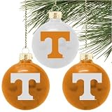 Tennessee Volunteers Collegiate Logo Round Glass Ornaments