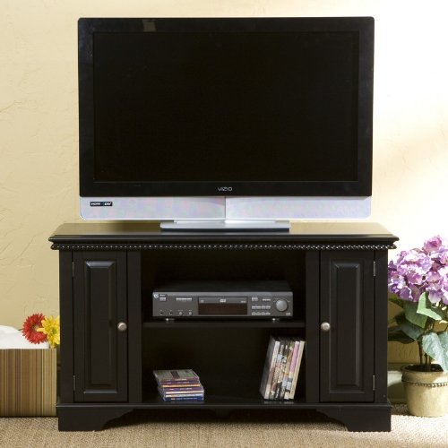 Southern Enterprises Trenton Black Wood TV Stand
