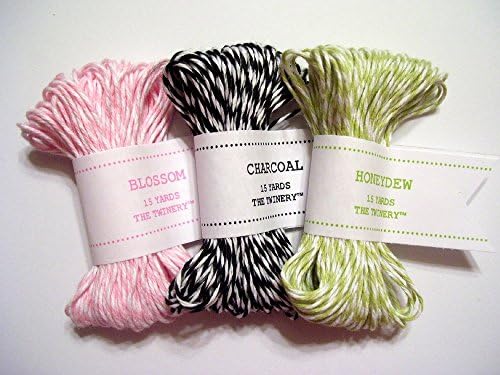 Twine Mini Sampler - Honeydew, Blossom &amp; Charcoal (15 yards of each color)