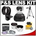 Zeikos Universal Lens Adapter with 0.5x Wide Angle & 2x Telephoto Lenses + (3) Filters + Case + Tripod + Accessory Kit for Canon PowerShot A480, A1000 IS, A1100 IS, A2000 IS, A2100 IS, E1, SD770 IS, SD780 IS, SD790 IS, SD800 IS, SD870 IS, SD880 IS, SD940 IS, SD960 IS, SD970 IS, SD980 IS, SD1000, SD1100 IS, SD1200 IS Digital Cameras