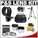 Zeikos Universal Lens Adapter with 0.5x Wide Angle & 2x Telephoto Lenses + (3) Filters + Case + Tripod + Accessory Kit for Nikon Coolpix L16, L18, L19, L20, S200, S210, S220, S230, S500, S510, S520, S550, S560, S570, S600, S610, S610c, S620, S630, S640, S700, S710 Digital Cameras