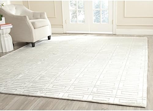 SAFAVIEH Mirage Collection Area Rug - 8' x 10', Pearl, Handmade Modern Viscose, Ideal for High Traffic Areas in Living Room, Bedroom (MIR523A)