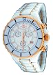 Oniss #ON8015-MRG7 Men's Rose Gold Accented White Ceramic Sports Chronograph Watch