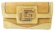Guess Nala SLG Slim Camel Vinyl Small Clutch Wallet Handbag Purse