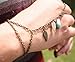 Suppion Fashion New Leaves Turquoise Bracelet Finger Ring Bangle Slave Chain