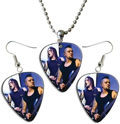 Bullet For My Valentine Guitar Picks Plectrums Playable Earrings & Necklace Set Live Performance B