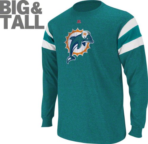 Miami Dolphins Big & Tall End of Line III Long Sleeve Jersey Shirt
