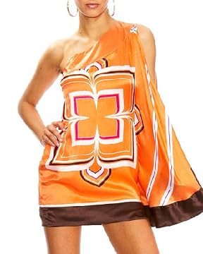 bebe.com : One-Shoulder Abstract Drapey Dress from bebe.com