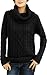 V28 Women's Korean Design Turtle Cowl Neck Ribbed Cable Knit Long Sweater Jumper