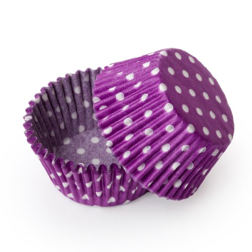 Dress My Cupcake Mini Purple Polka Dot Cupcake Liners BULK - 500 Liners - Girl Cupcakes, Toppers, Liners