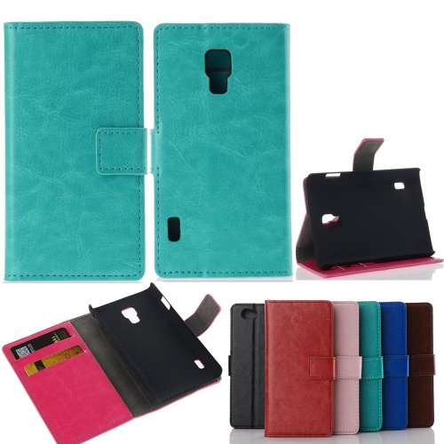 Ezydigital LG Optimus L7 II Dual P715 Leather Folio Support Smart Case Cover With Card Holder & Magnetic Flip Horizontals