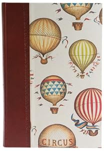 Balloons Journal, Antiqued Genuine Leather Spine with Balloons Paper on Cover, Lined, 6x8"