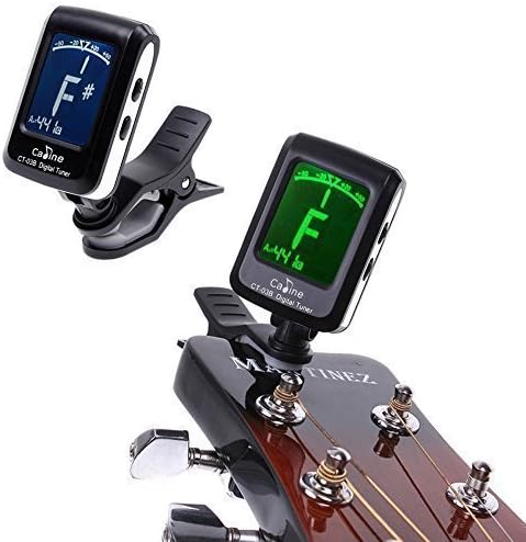 Itinlu Mini Clip-on Guitar Tuner with 360 Degree Rotatable Bright Display for Guitar Chromatic Bass Violin Ukulele