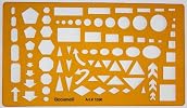 Circle Square Rectangle Arrows Ellipse Triangle Hexagon Pentagon Symbols Drawing Drafting Template Stencil