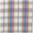 Durable Flat Weave 100% Cotton Colorful White and Blue Plaid Tablecloth 60x60 Inches