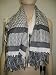 INDIGO STAR DESIGNER WOVEN PATTERN SCARF WHITE