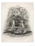 Britannia Receives Neptunes's Trident Symbolising Britain's Sovereignty of the The Sea Art Giclee Poster Print by Charles Warren, 30x40