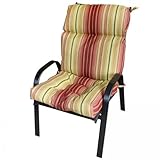 Greendale Home Fashions Outdoor High Back Chair Cushion, Kinnabari Stripe