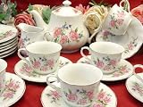 Fiona 21pc Tea Set: Tea Pot, 6 Teacups & 6 Dessert Plates, Cream and Sugar