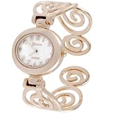 Geneva Platinum Polished Swirl Cuff Watch by Geneva