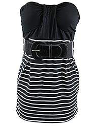 Strapless Belted Summer Party Dress 