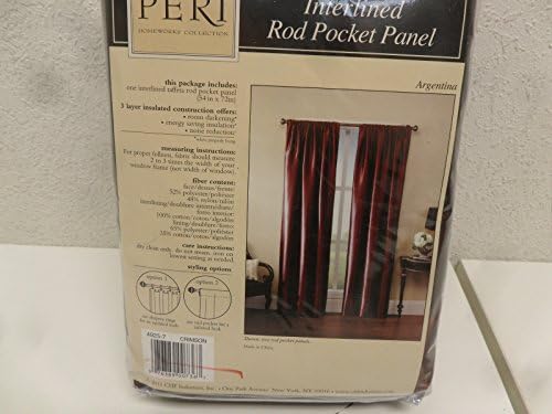Peri Homeworks Collection 72" Argentina Rod Pocket Curtains Crimson Color (Pair)